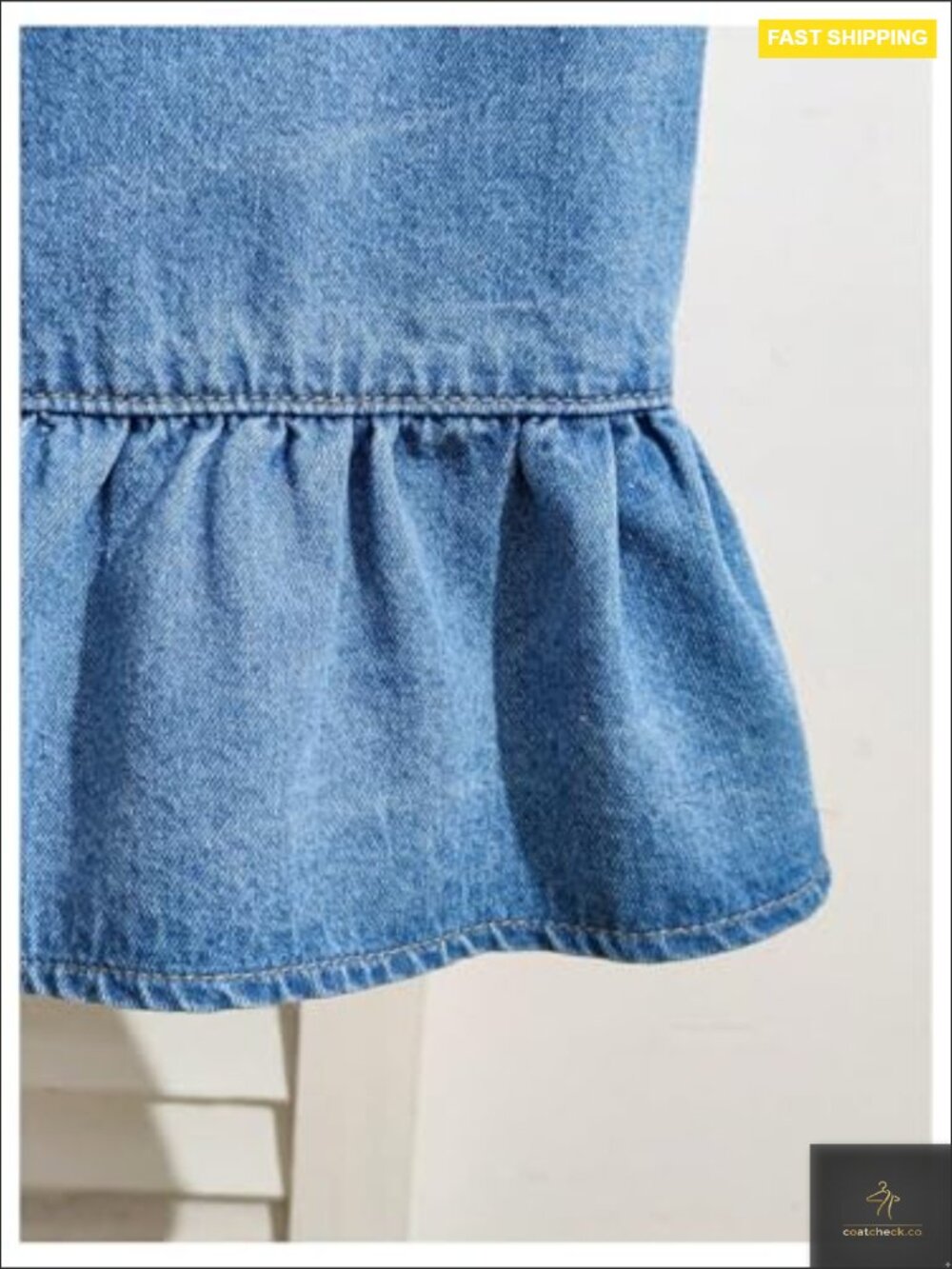 Ruffle Hem Sleeveless Denim Vest Girl's Jean Tank Top Cute Summer - Picture 3 of 6